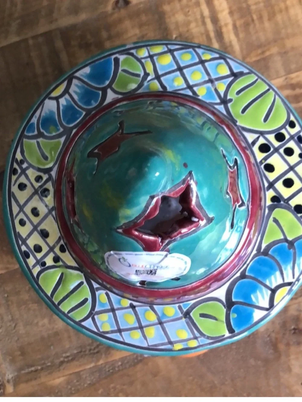 Talavera Colorful Ceramic Jack-O'-Lantern with Witch Hat